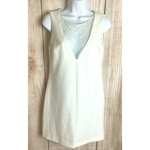 Zara Dresses & Skirts - Zara Trafaluc Ivory Bodycon Shift Dress Sz 5 Lace